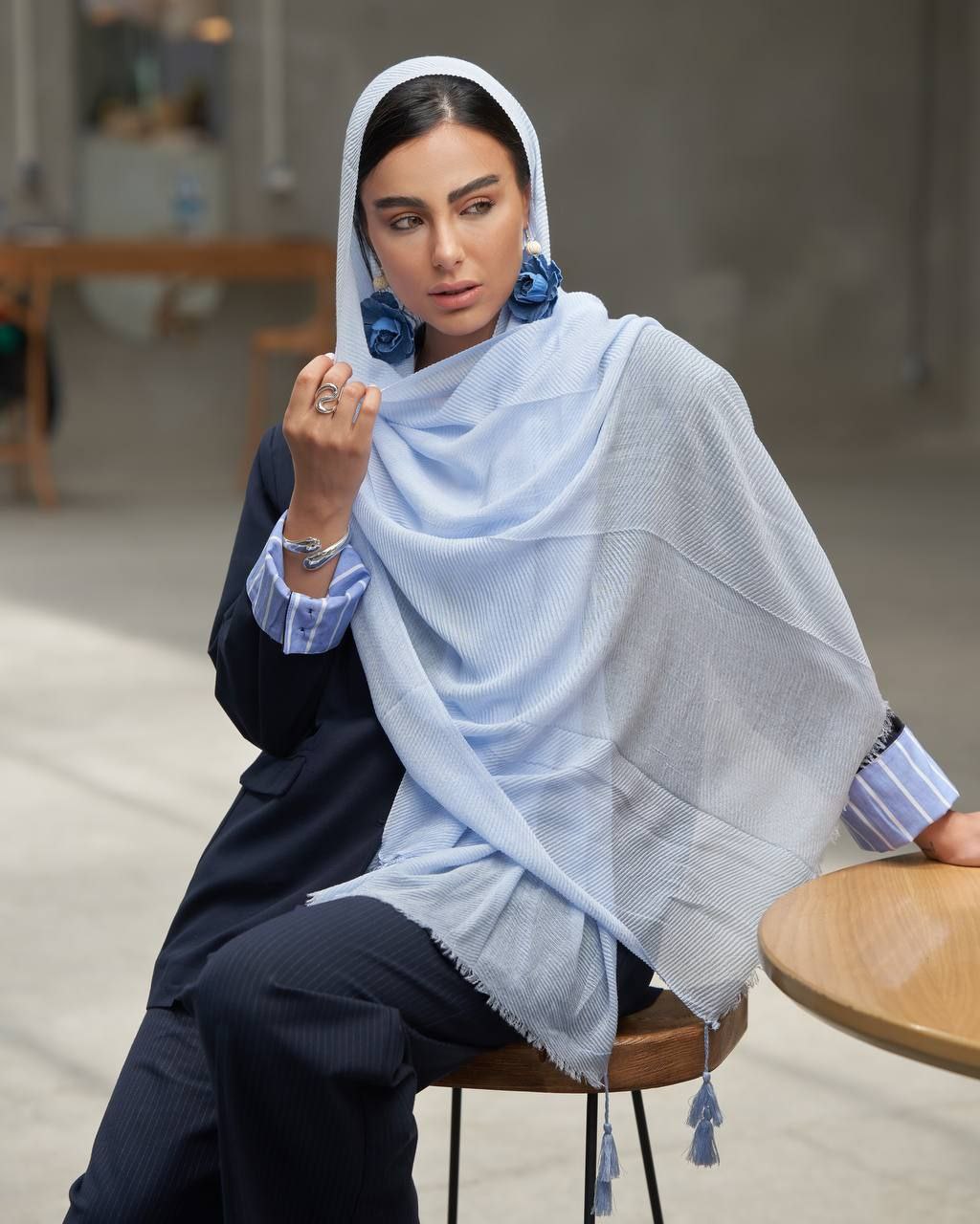 شال پلیسه ساده