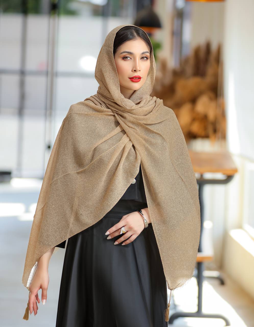 شال پلیسه ساده