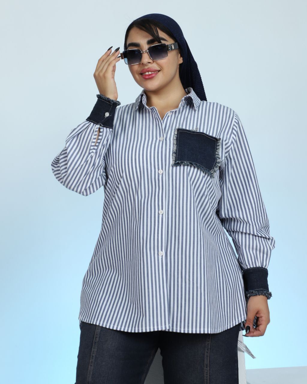 شومیز ترکیبی جین ۸۵۴۴