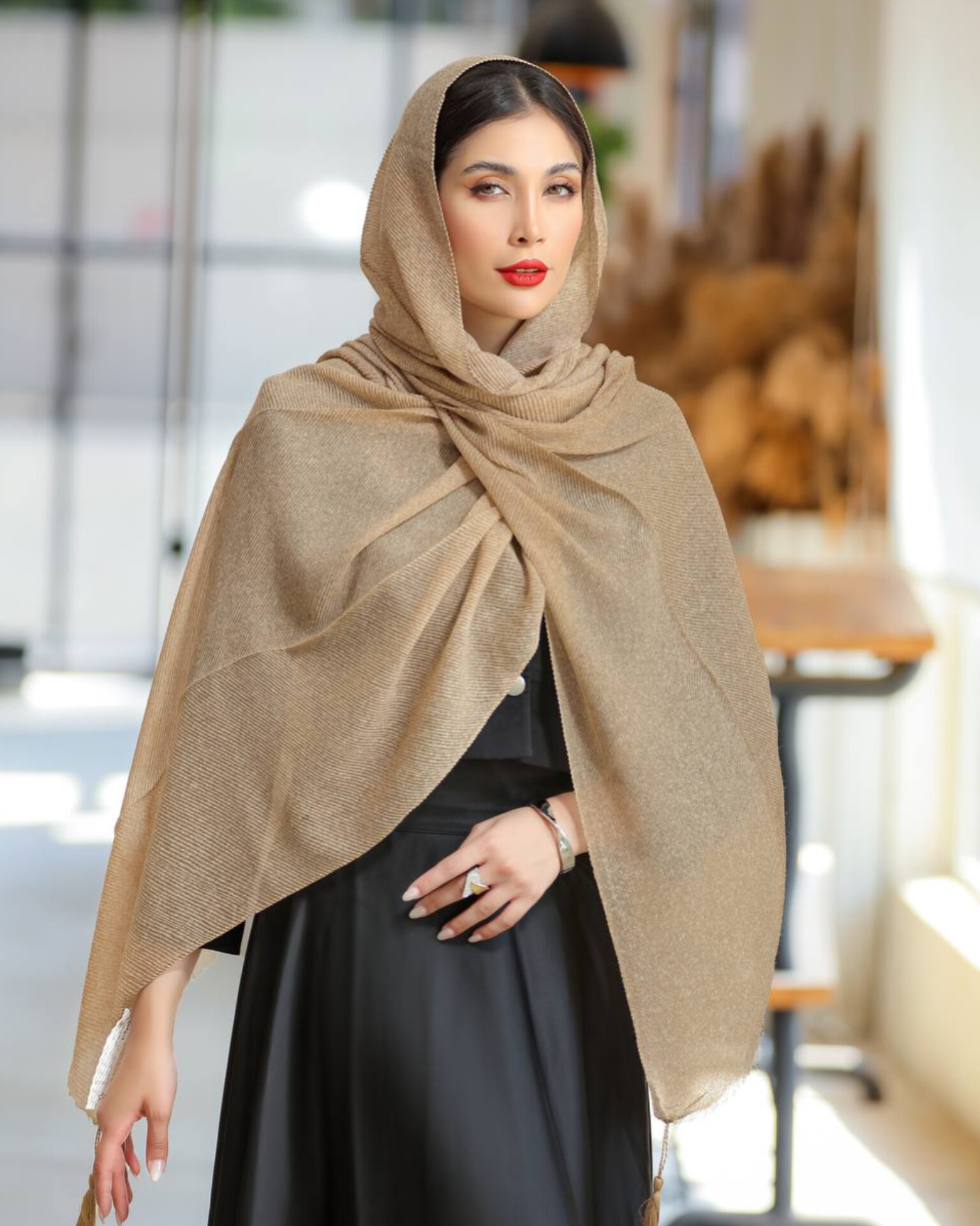 شال پلیسه ساده