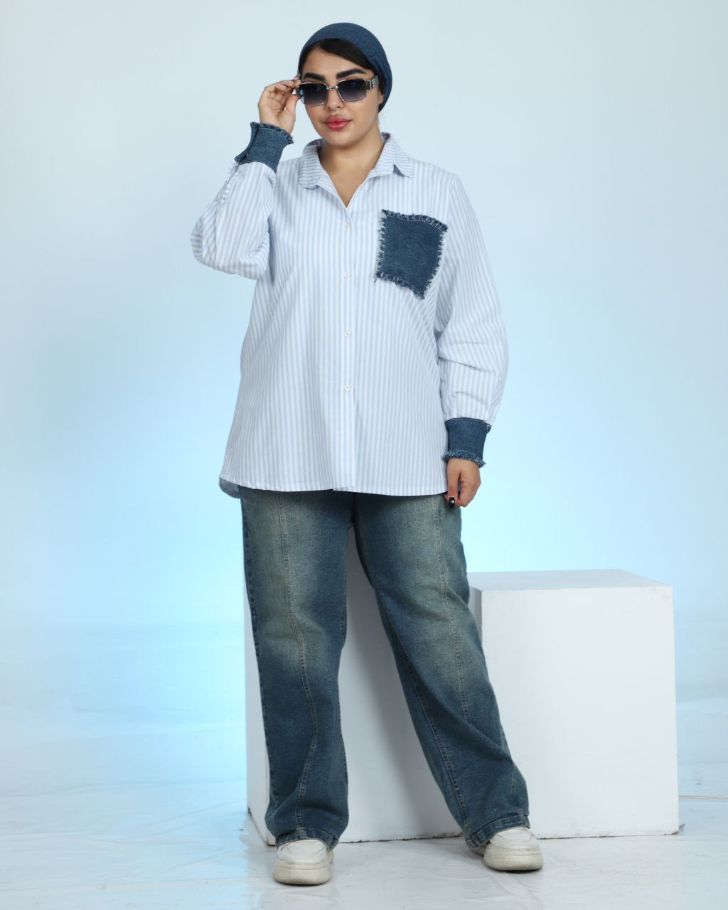 شومیز ترکیبی جین ۸۵۴۴