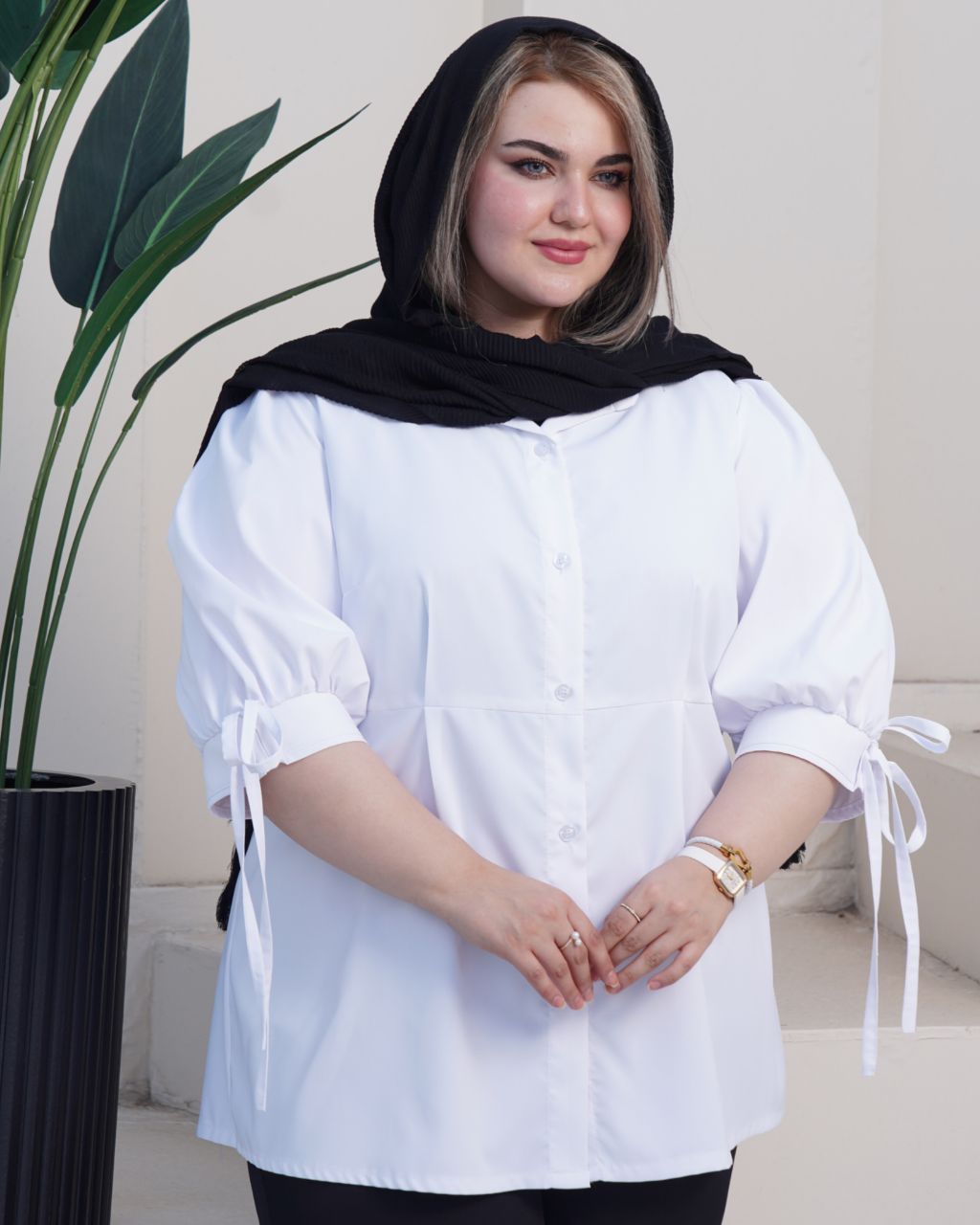 شومیز آستین پفی ۷۱۲۲a